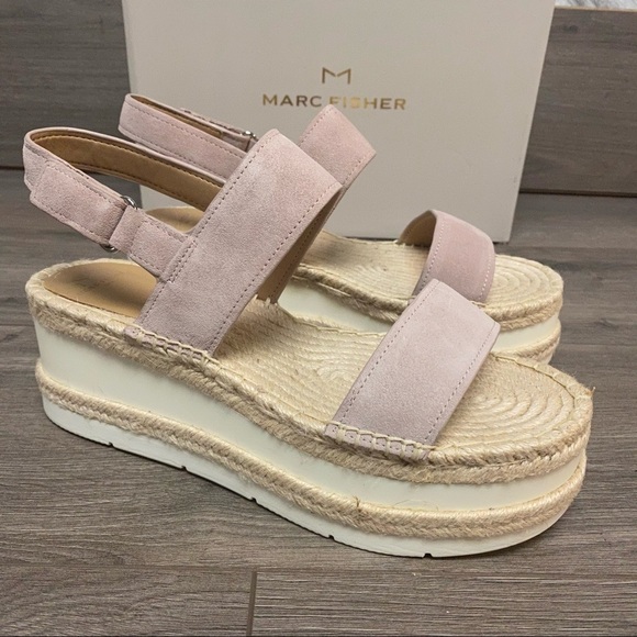 Marc Fisher Gallia Pink Espadrille Platform Sandal - Picture 2 of 11